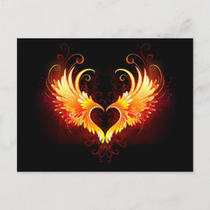 Angel Fire Heart med Vingar Helg Vykort