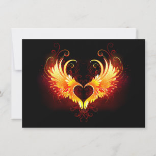 Angel Fire Heart med Vingar Kort