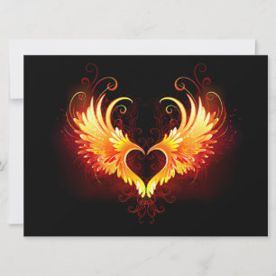 Angel Fire Heart med Vingar Kort