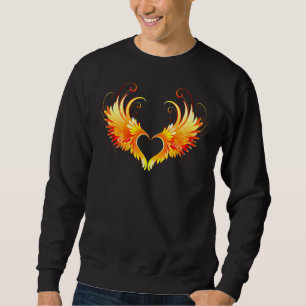 Angel Fire Heart med Vingar Lång Ärmad Tröja