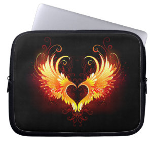 Angel Fire Heart med Vingar Laptop Fodral