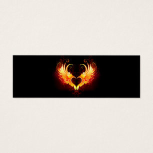 Angel Fire Heart med Vingar Litet Visitkort
