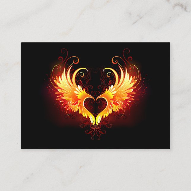 Angel Fire Heart med Vingar Lojalitetskort (Framsida)
