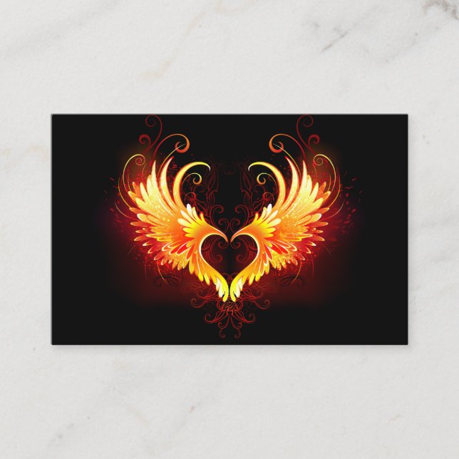 Angel Fire Heart med Vingar Lojalitetskort (Framsida)