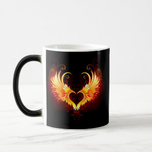Angel Fire Heart med Vingar Magisk Mugg