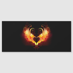 Angel Fire Heart med Vingar Magnetisk Inbjudningskort