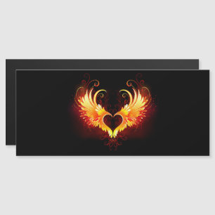 Angel Fire Heart med Vingar Magnetisk Inbjudningskort