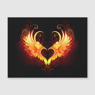 Angel Fire Heart med Vingar Magnetisk Inbjudningskort
