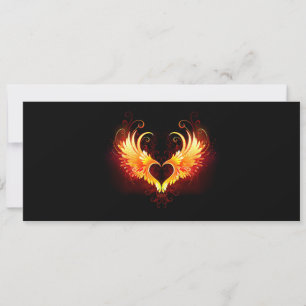 Angel Fire Heart med Vingar Meddelande