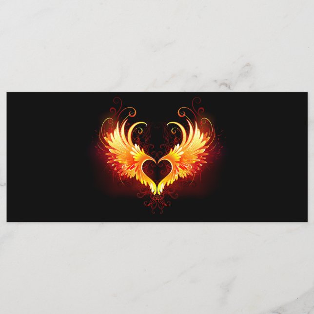Angel Fire Heart med Vingar Meny (Framsida)