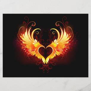 Angel Fire Heart med Vingar Meny