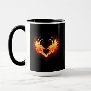 Angel Fire Heart med Vingar Mugg