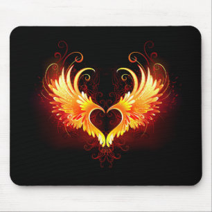 Angel Fire Heart med Vingar Musmatta