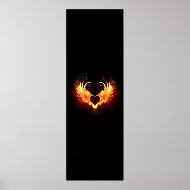 Angel Fire Heart med Vingar Poster (Framsidan)
