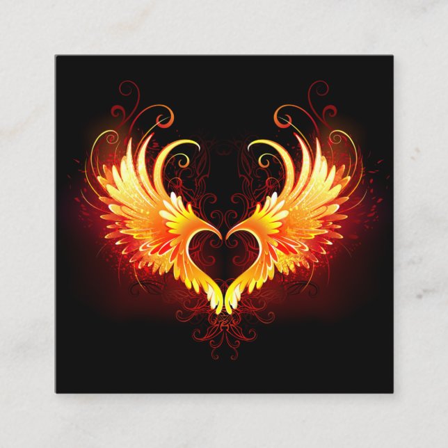 Angel Fire Heart med Vingar Rabattkort (Framsida)