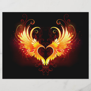 Angel Fire Heart med Vingar Reklamblad