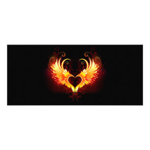 Angel Fire Heart med Vingar Reklamkort