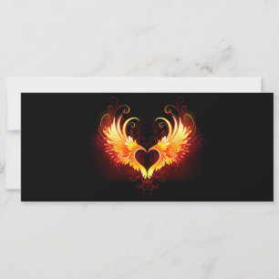 Angel Fire Heart med Vingar Spara Datumet