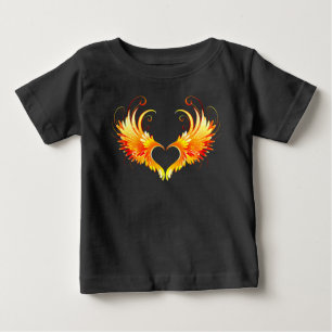 Angel Fire Heart med Vingar T Shirt