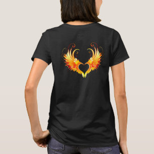 Angel Fire Heart med Vingar T Shirt