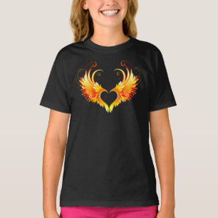 Angel Fire Heart med Vingar T Shirt