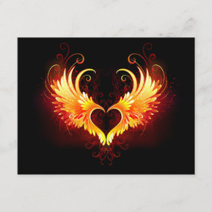 Angel Fire Heart med Vingar Tilläggskort