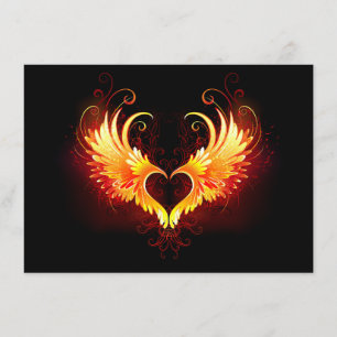 Angel Fire Heart med Vingar Tilläggskort
