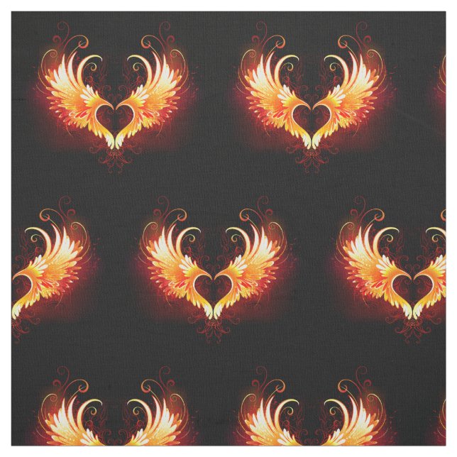 Angel Fire Heart med Vingar Tyg (Provkarta)