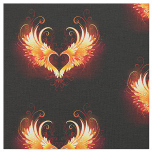 Angel Fire Heart med Vingar Tyg