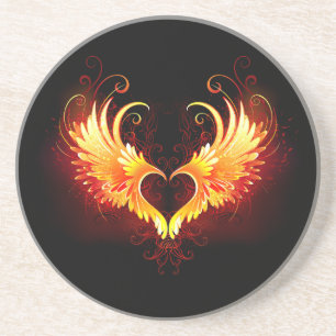 Angel Fire Heart med Vingar Underlägg