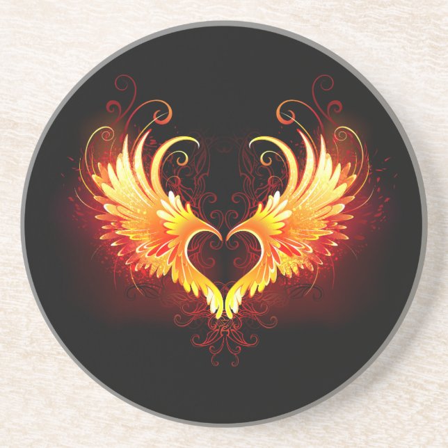 Angel Fire Heart med Vingar Underlägg (Framsidan)