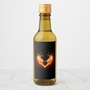 Angel Fire Heart med Vingar Vinetikett