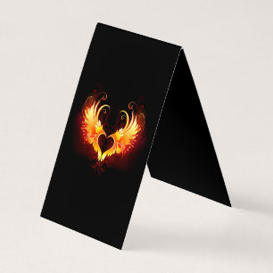 Angel Fire Heart med Vingar Visitkort