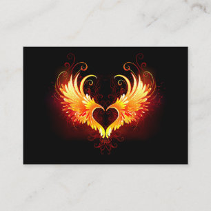 Angel Fire Heart med Vingar Visitkort