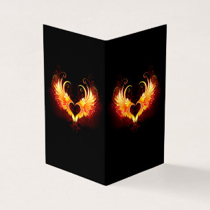 Angel Fire Heart med Vingar Visitkort