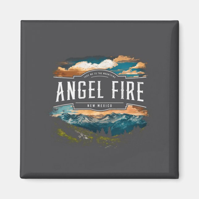 Angel Fire Mountains New Mexico Hiking Outdoors Vi Magnet (Framsidan)