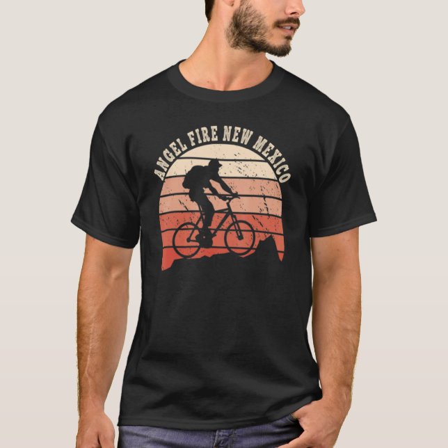 Angel Fire New mexico Mountain Biking Biker Cyclis T Shirt (Framsida)