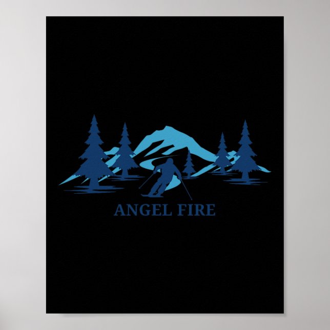 Angel Fire New mexico Ski Resort Skiing Skier Poster (Framsidan)