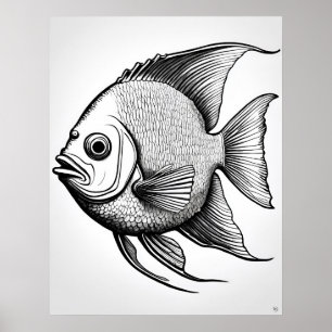 Angel Fish - Fish Art Print Poster