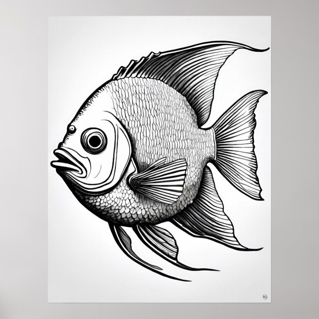 Angel Fish - Fish Art Print Poster (Framsidan)