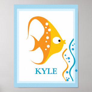 ANGEL FISH under Sea CUSTOM NAME PRINT Poster