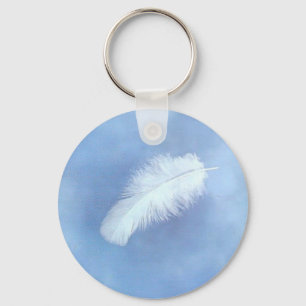Ängel fjäder Keychain Nyckelring