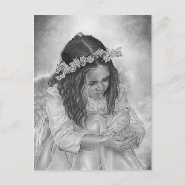 Angel Flickdove välsignelse Postcard Helg Vykort (Framsida)