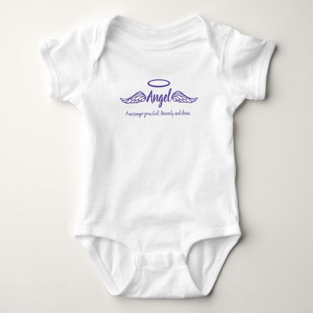 Angel Flickor namn & meningen ängel vingar lila T Shirt (Framsida)