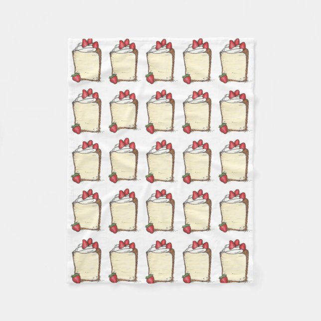 Angel Food Angelfood Cake Slice Strawbär Fleecefilt (Framsidan)