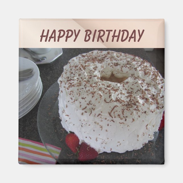 Angel Food Birthday Cake Magnet (Framsidan)