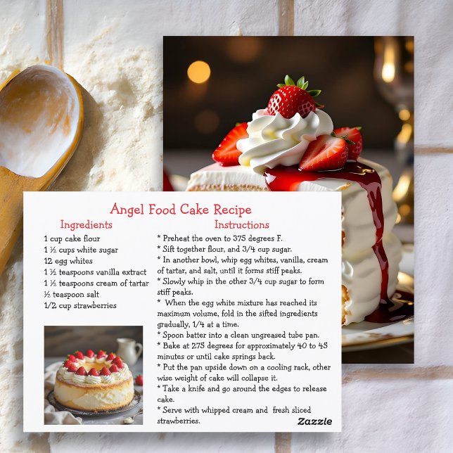 Angel Food Cake Recipe Vykort (Skapare uppladdad)