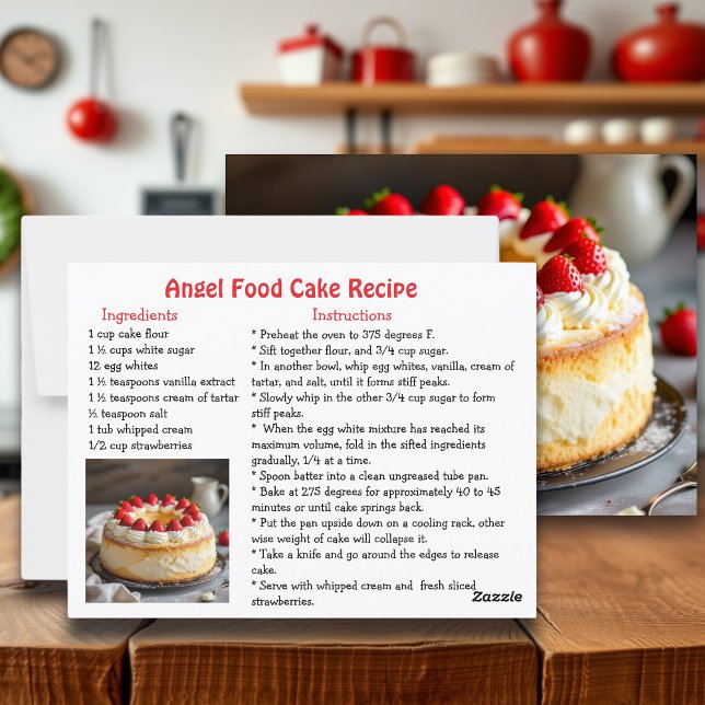 Angel Food Cake Recipe Vykort (Skapare uppladdad)