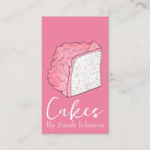 Angel Food Cake Slice Baker Bakery Pastry Chef Visitkort