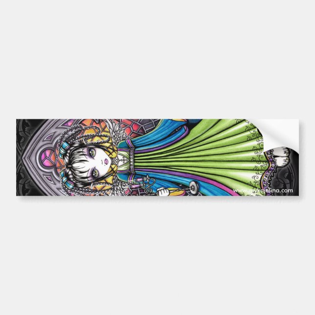 Ängel för Constance målat glasssolnedgång Bildekal (Framsidan)